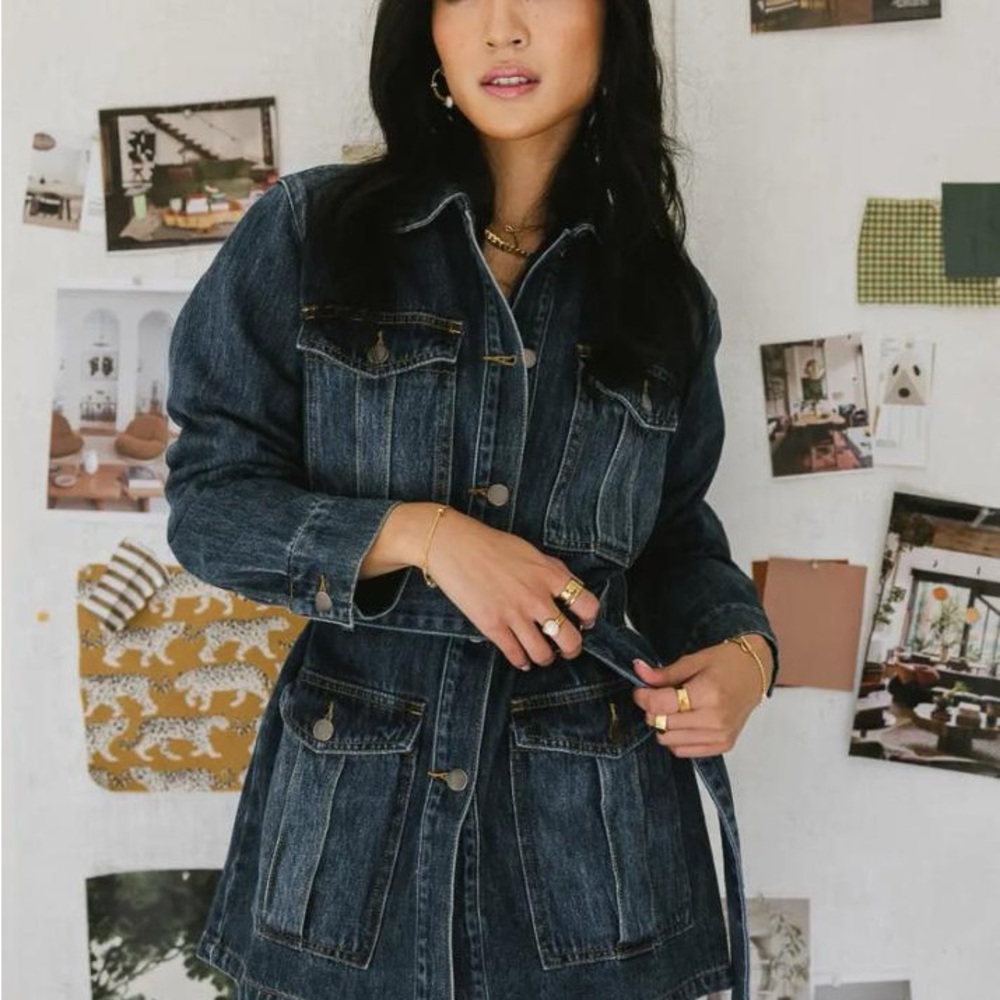 Baker Cargo Denim Jacket M Dark Wash